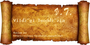 Világi Teodózia névjegykártya